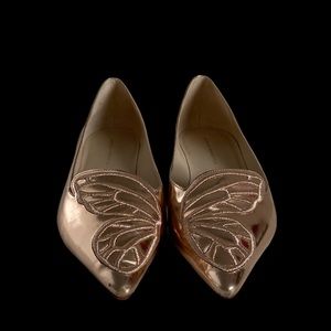 Sophia Webster Rose Gold Butterfly Flats